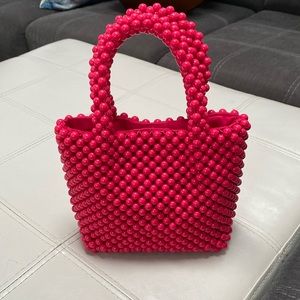 Pink beaded bag